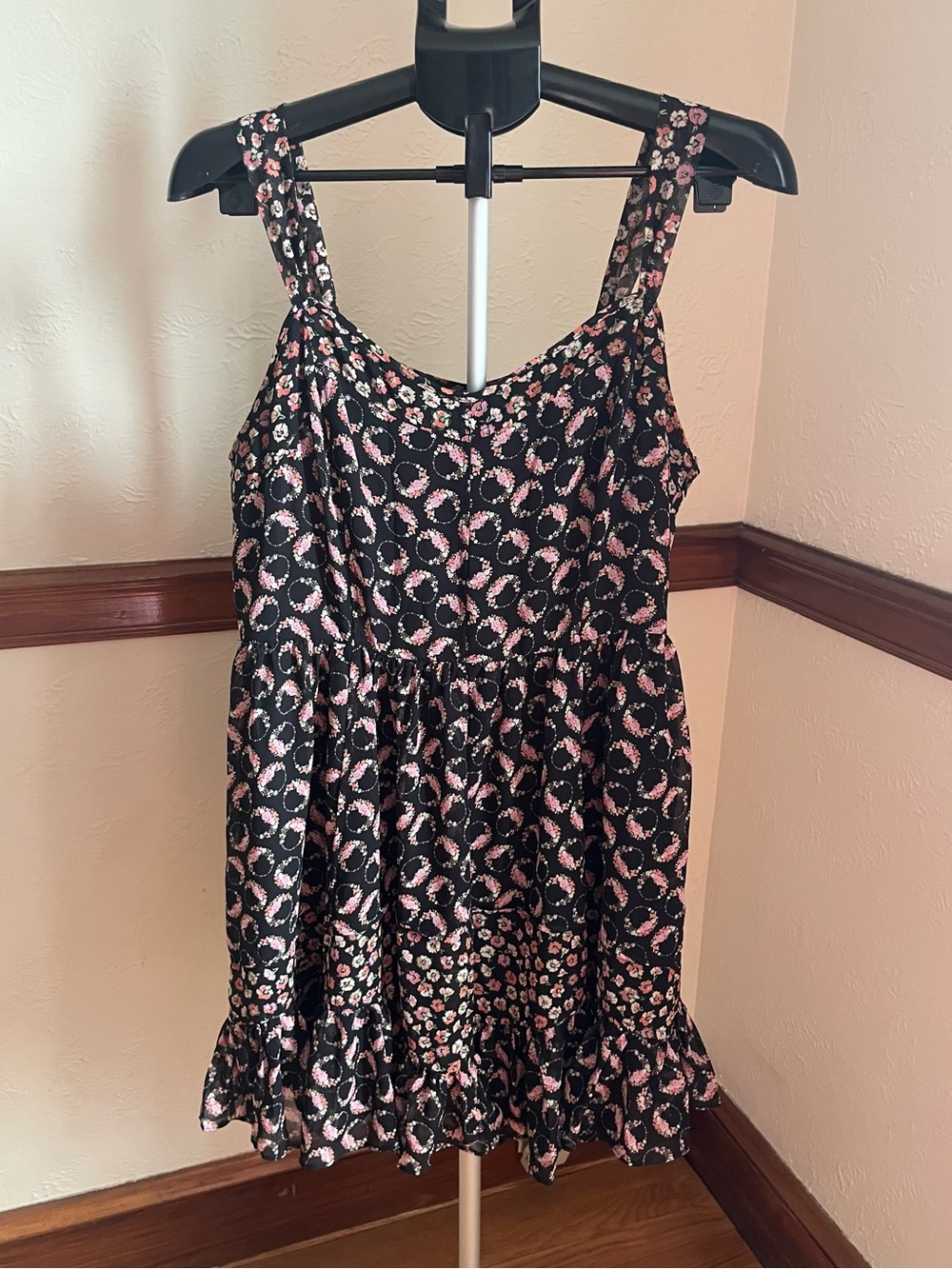 LC Lauren Conrad Black Floral Dress size 16